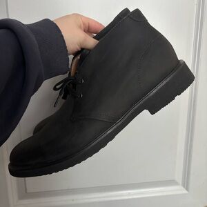 Clarks Men’s 12 Black Leather Lace Up Chukka Casual Dress Office Boots